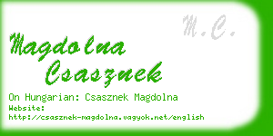 magdolna csasznek business card